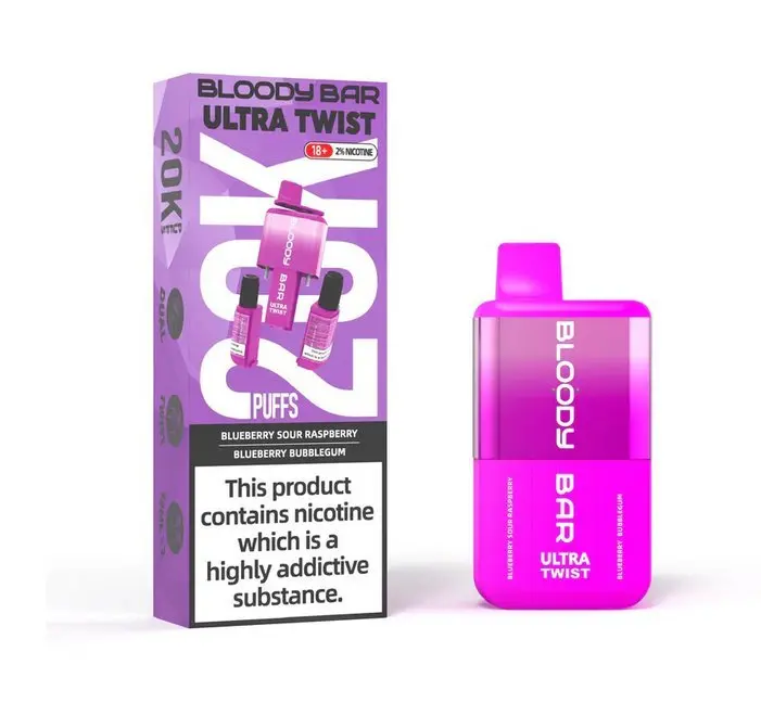 Blueberry Sour Raspberry / Blueberry Bubblegum | Bloody Bar Ultra Twist 20K Disposable Vape